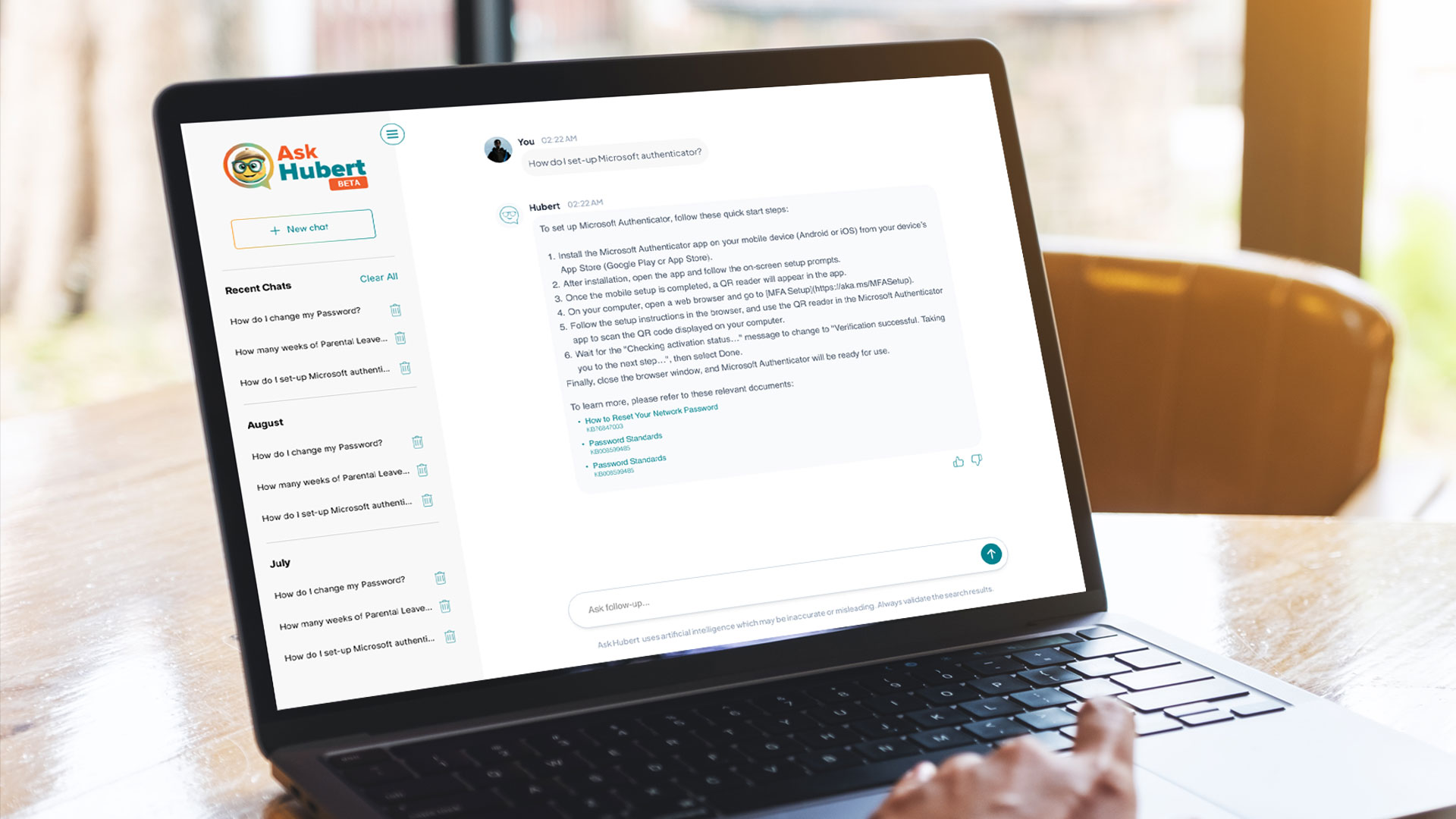 Ask Hubert prototype UI and configuration